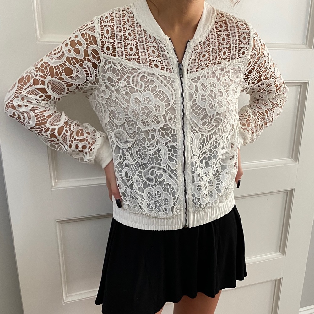 Miss Me | Lace Zip-up Jacket
